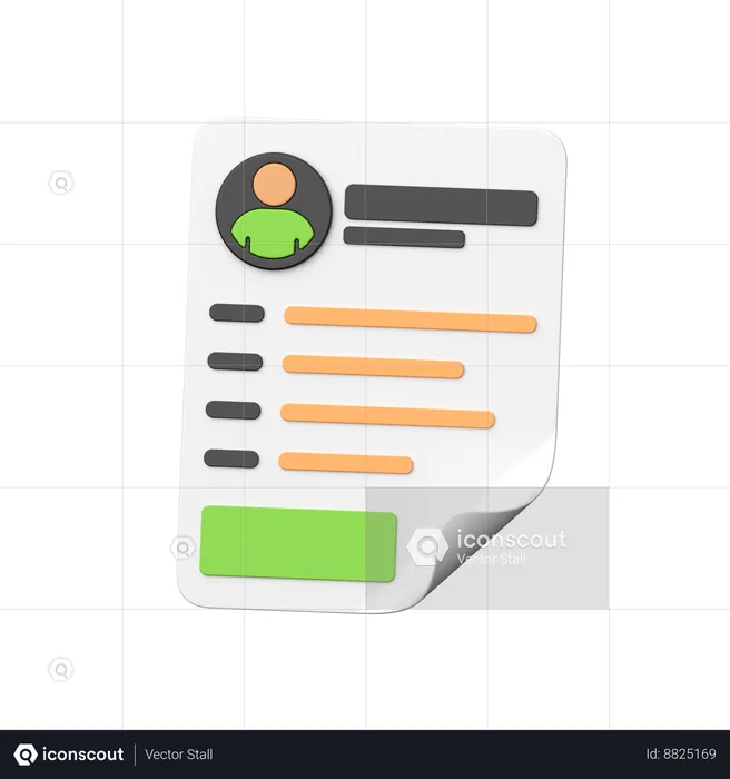 Curriculum Vitae work  3D Icon