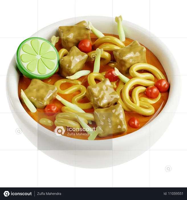 Caril laksa  3D Icon