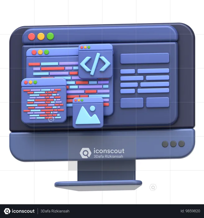 Curso Online de Desenvolvimento Web  3D Icon