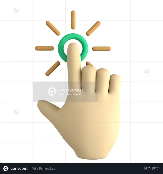 Clic del cursor de la mano  3D Icon