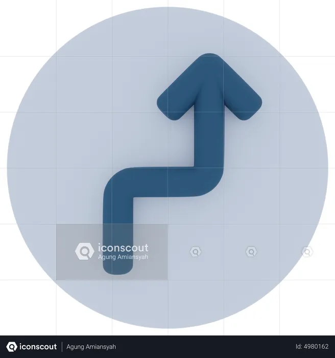 Curve Arrow  3D Icon