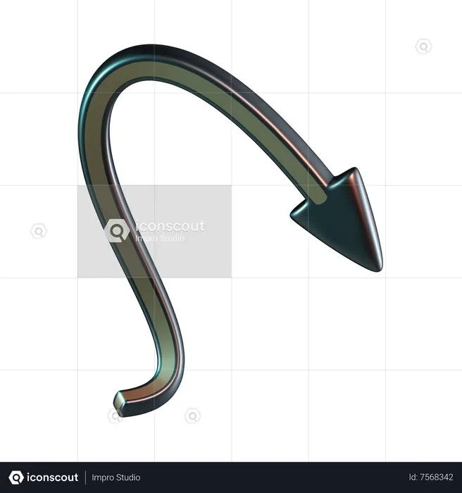 Curve Arrow  3D Icon