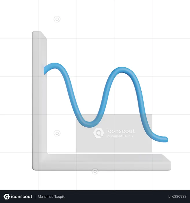 Curve Chart  3D Icon