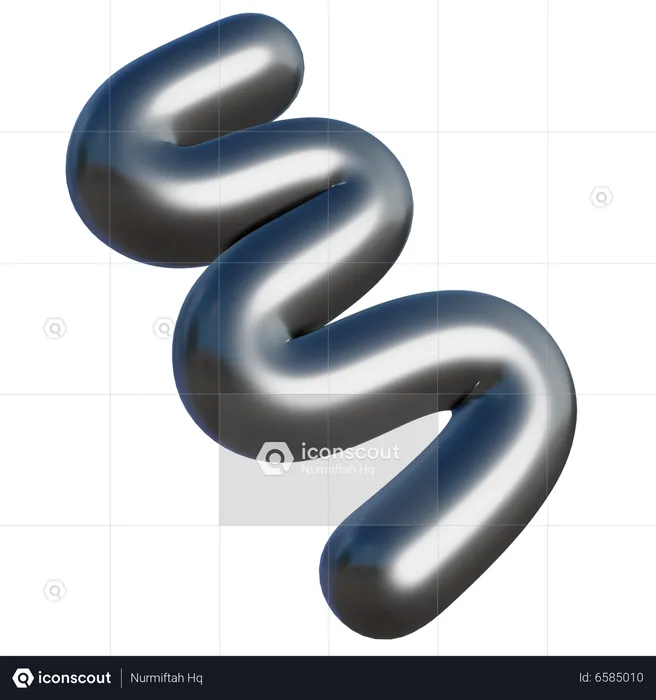 Curved Abstract Shape  3D Icon