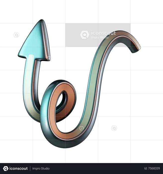 Curved Arrow  3D Icon