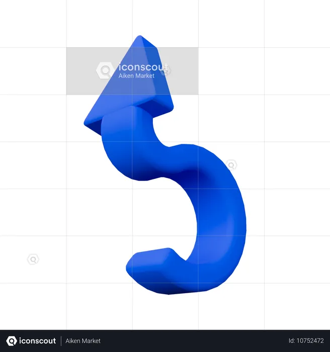 Curved Arrow  3D Icon