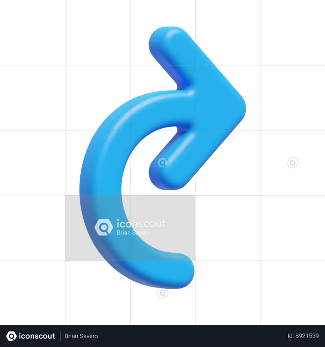 Curved Arrow  3D Icon