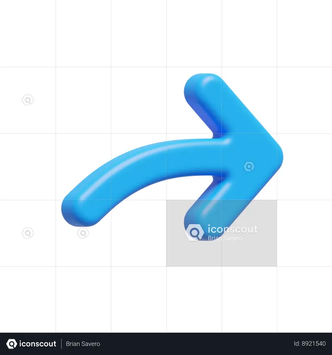 Curved Arrow  3D Icon