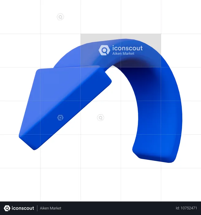 Curved Arrow Down  3D Icon