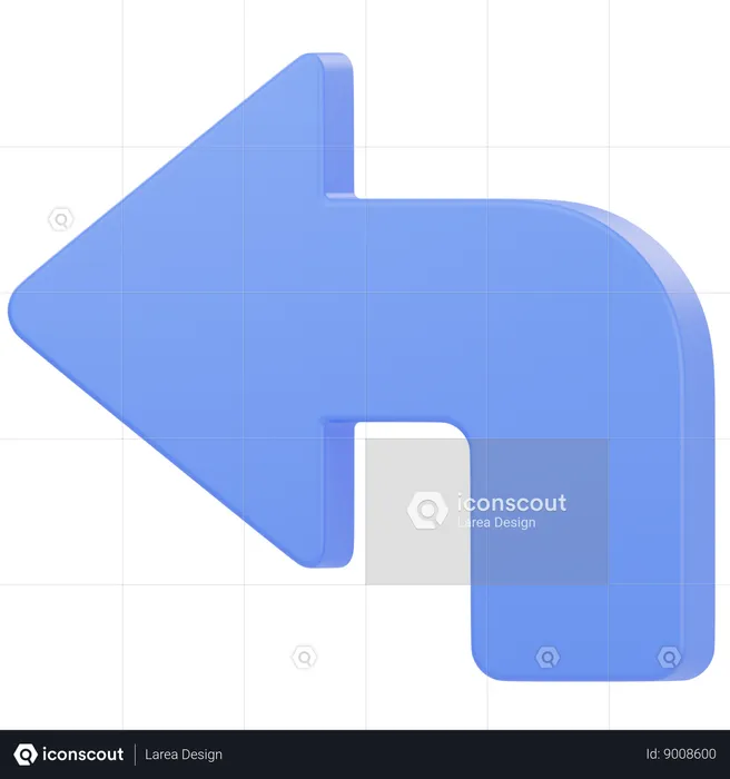 Curved Arrow Left  3D Icon