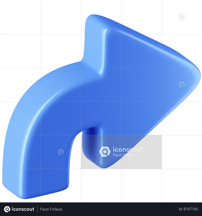 Curved Arrow Right  3D Icon