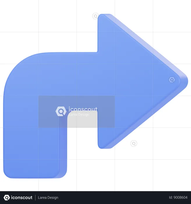 Curved Arrow Right  3D Icon