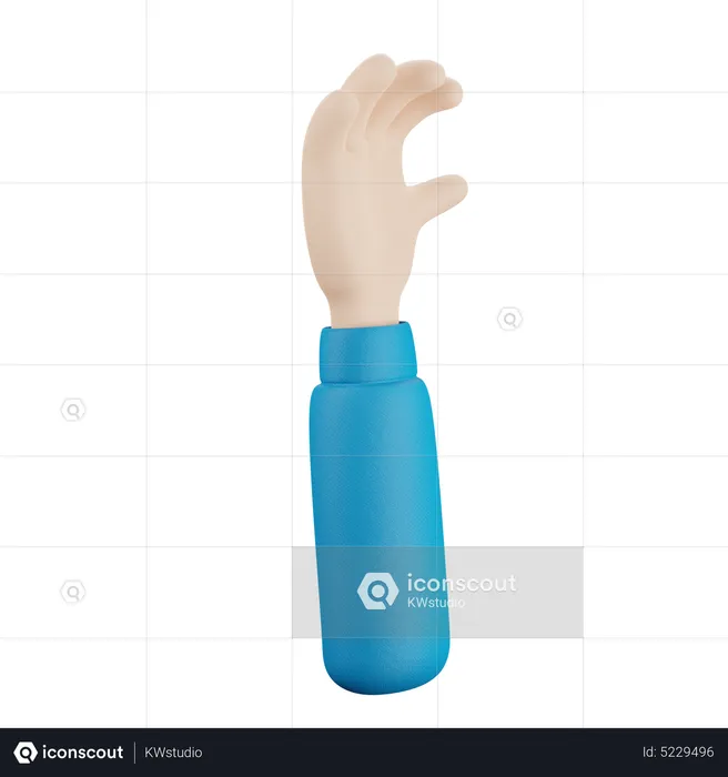 Curved Finger Hand Gesture  3D Icon