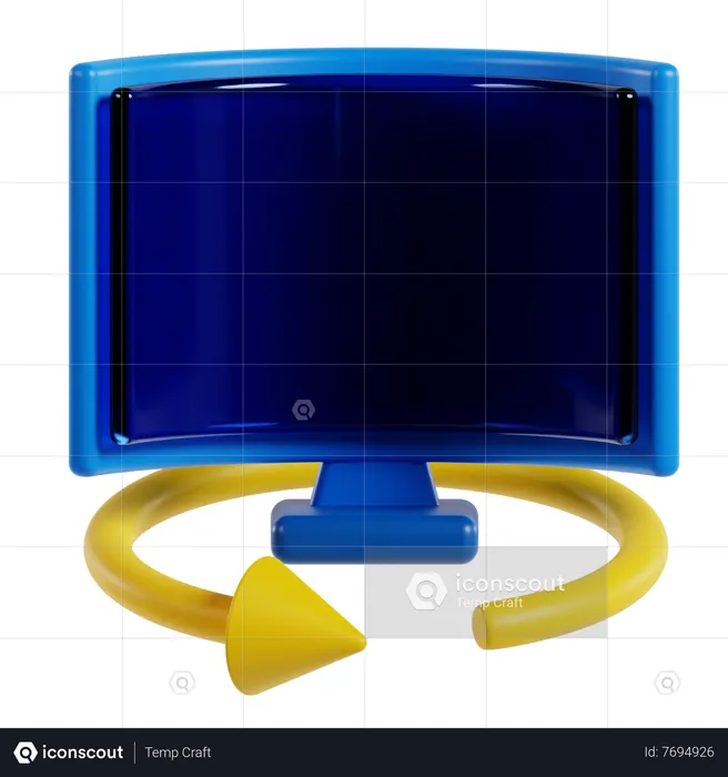 Curved Monitor  3D Icon