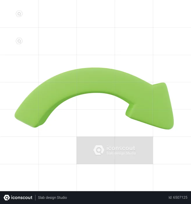 Curved Right Arrow  3D Icon