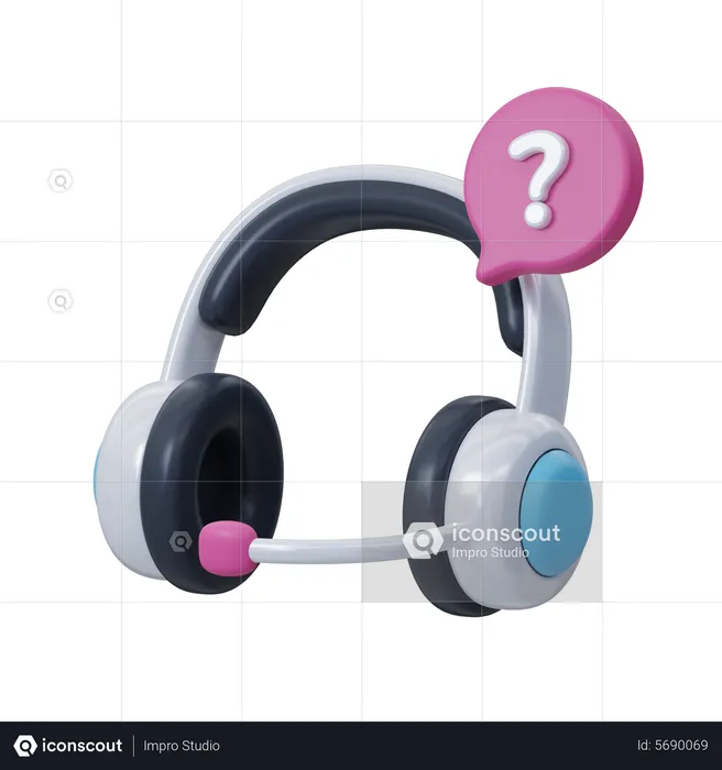 Customer Care Headphone  3D Icon