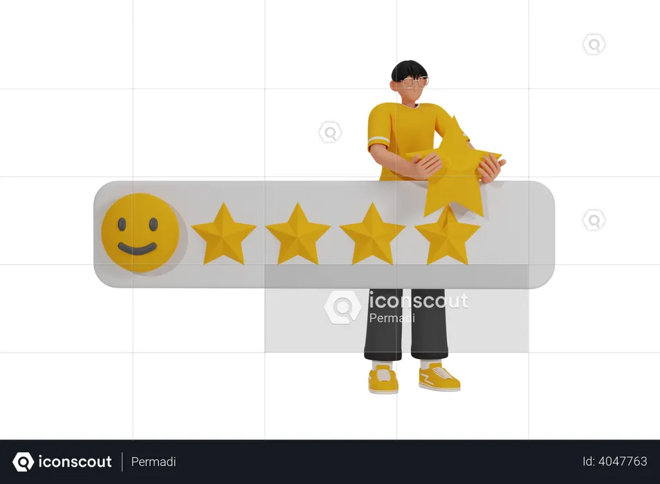 Customer giving product rating  3D Illustration