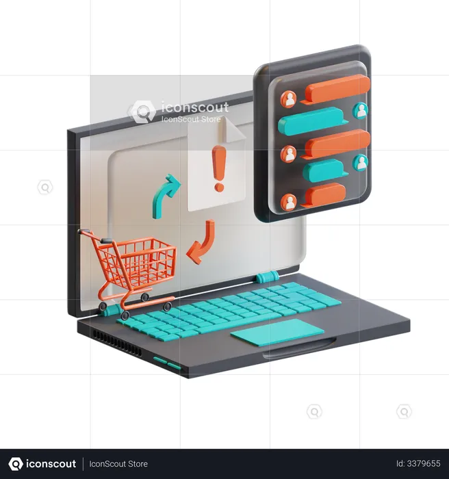 Customer query after error in cart  3D Icon