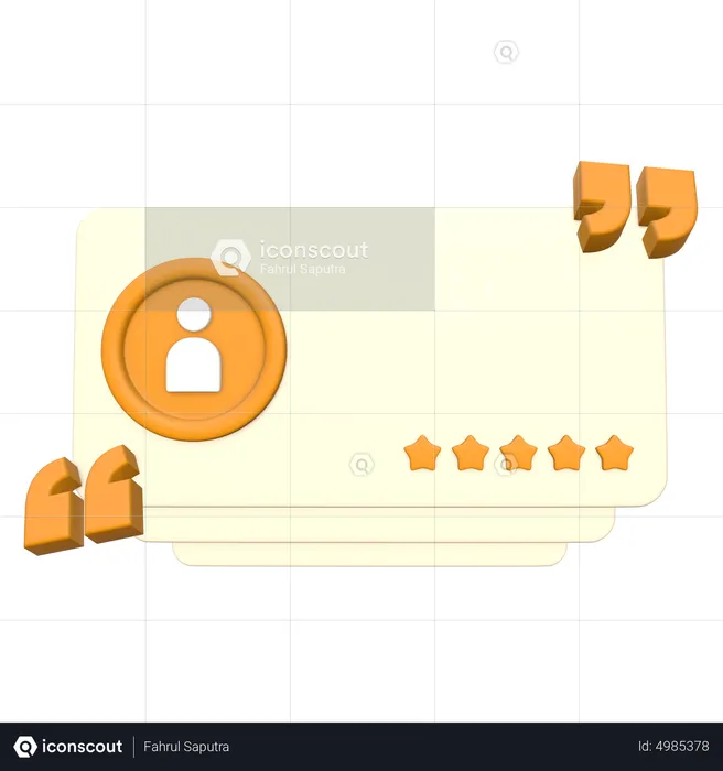 Customer Rating Card  3D Icon