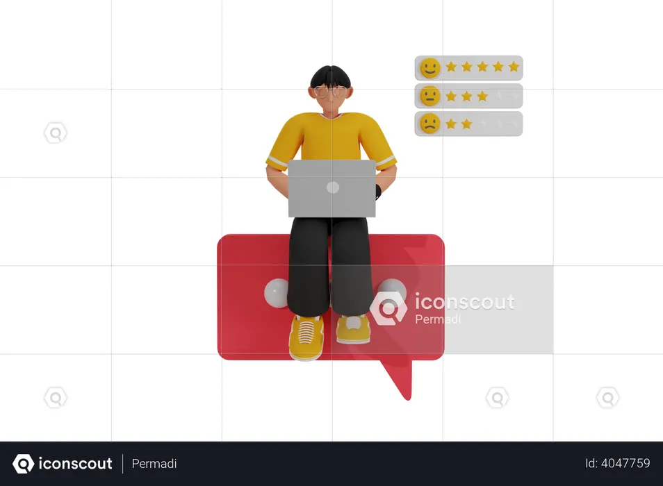 Customer Review  3D Illustration