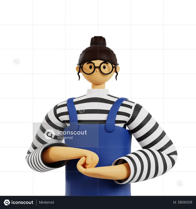 Customer service pose  3D Illustration