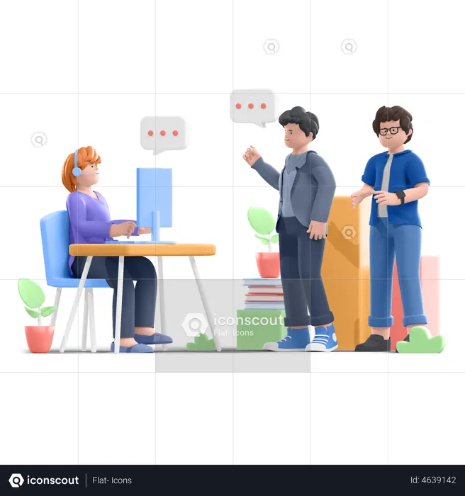 Customer Service Representative  3D Illustration
