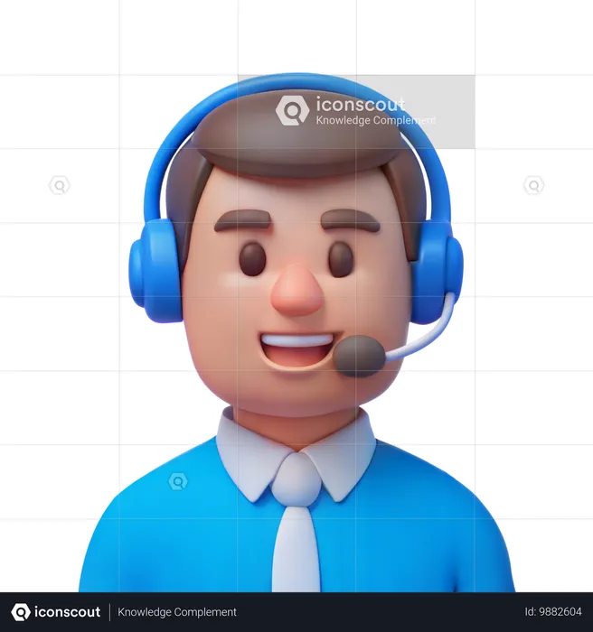 Customer Service Representative solves client questions  3D Icon