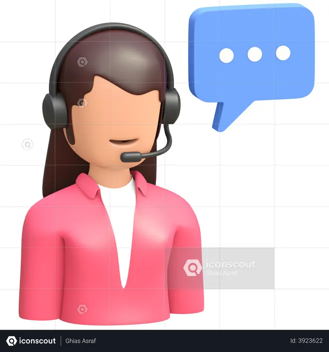 Customer support chat  3D Illustration