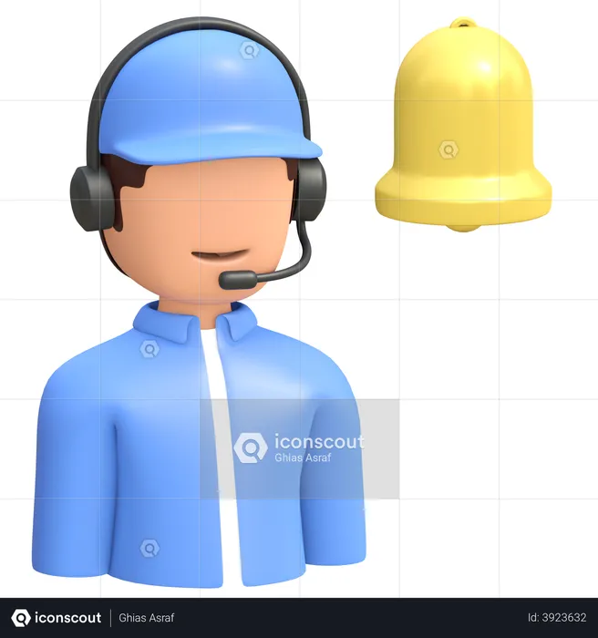 Customer support notification  3D Illustration