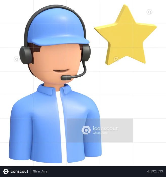Customer support rating  3D Icon
