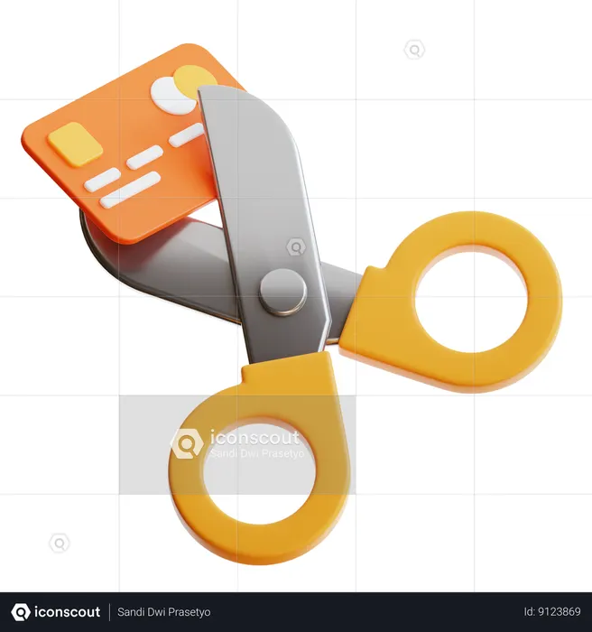 Cut Credit Card  3D Icon