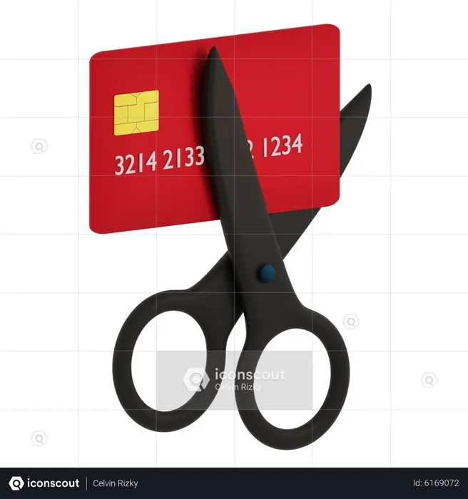 Cut Credit Card  3D Icon