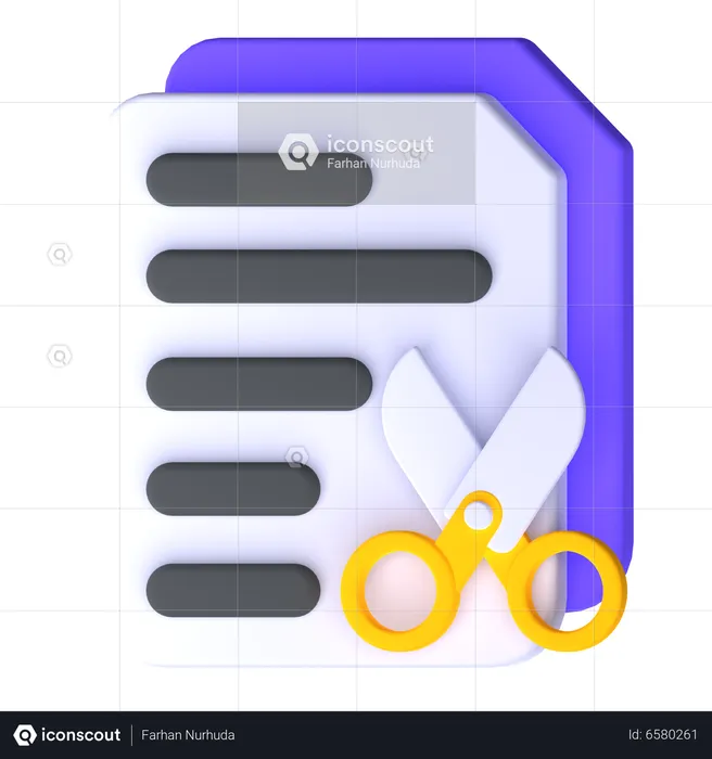 Cut File  3D Icon