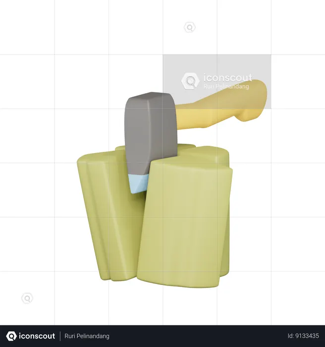 Cut Fire Wood  3D Icon