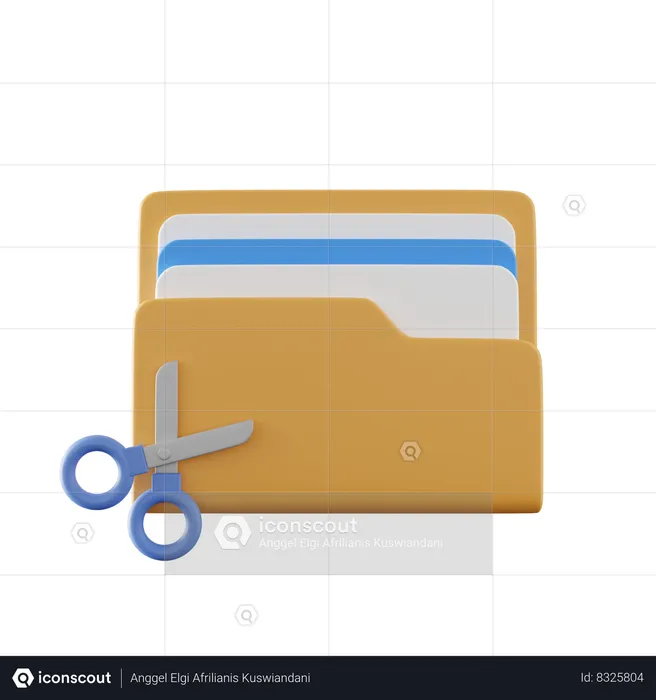 Cut Folder  3D Icon