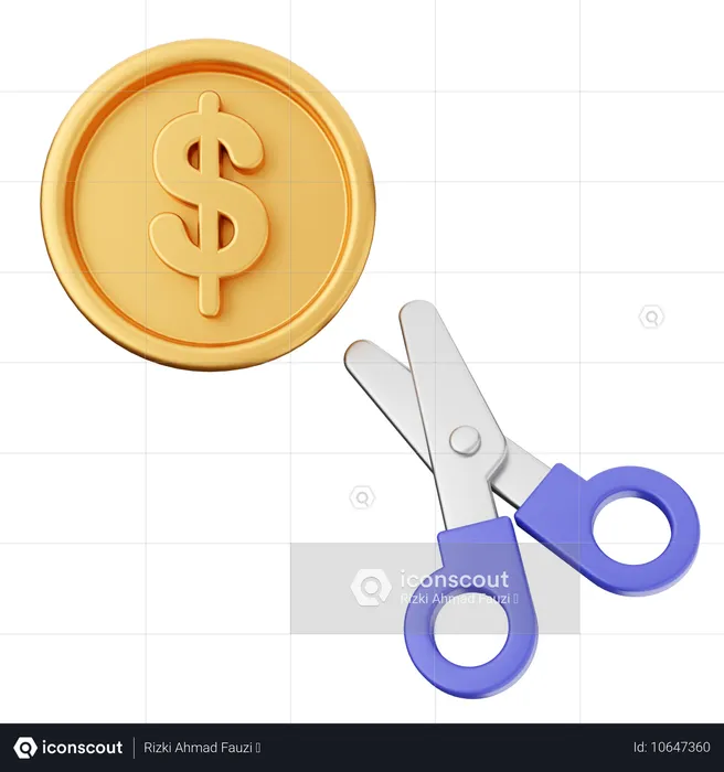 Cut Profit Finance  3D Icon