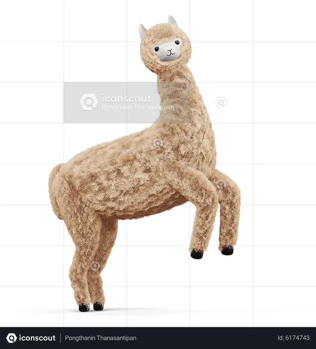 Cute Alpaca  3D Icon