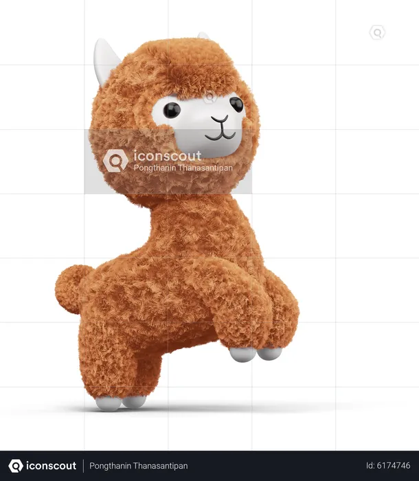 Cute Alpaca  3D Icon