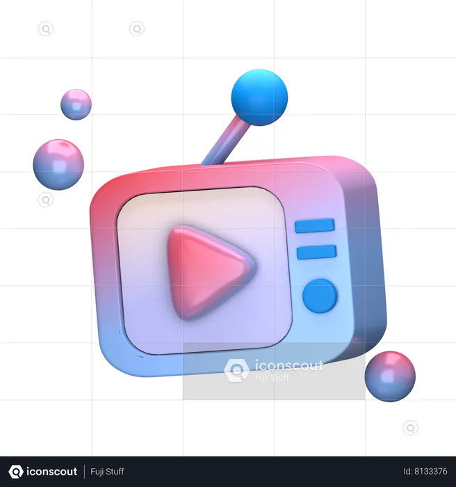 Cute Analog Tv Emoji 3D Icon