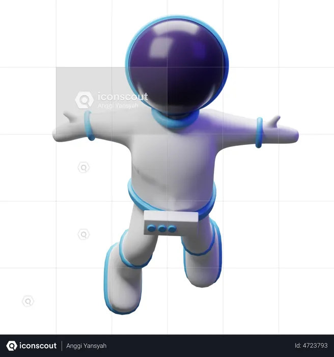 Cute Astronaut Floating  3D Illustration