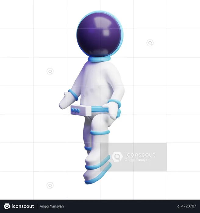 Cute Astronaut Walking  3D Illustration