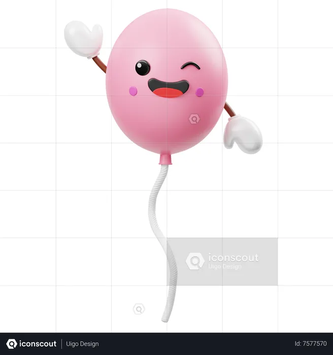 Cute Balloon  3D Icon