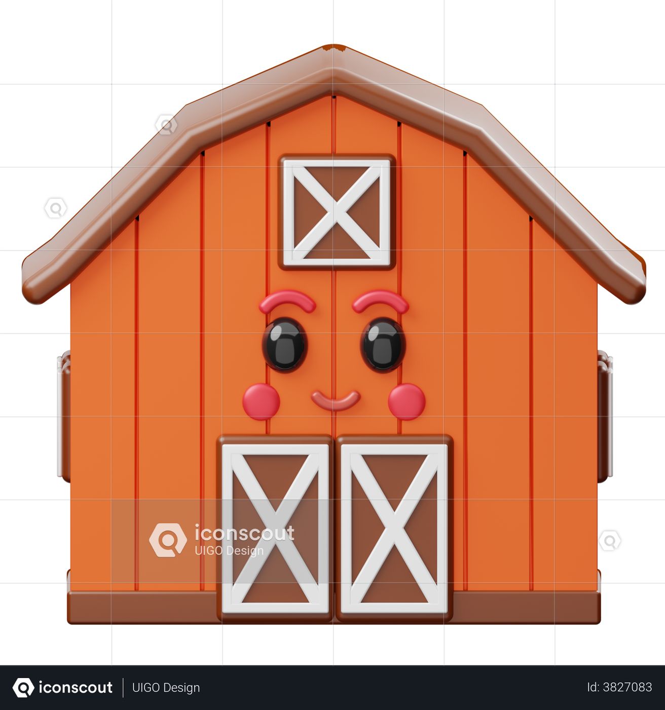 Premium Cute Barn Emoji 3d Illustration Download In Png Obj Or Blend