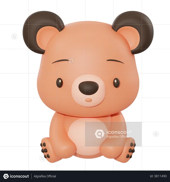 Cute Bear  3D Illustration