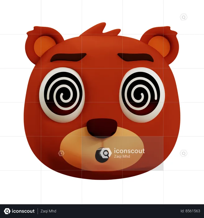 Cute Bear Is Dizzy Emoji Emoji 3D Icon