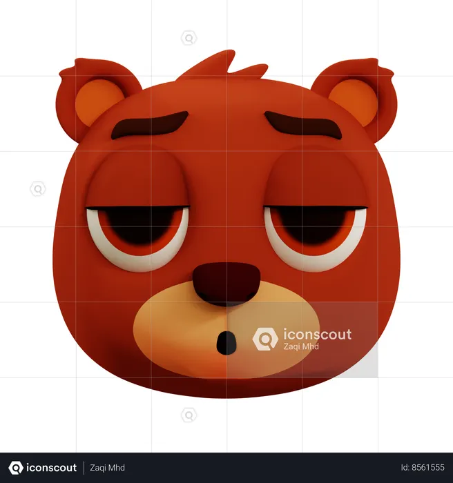 Cute Bear Sleepy Emoji Emoji 3D Icon