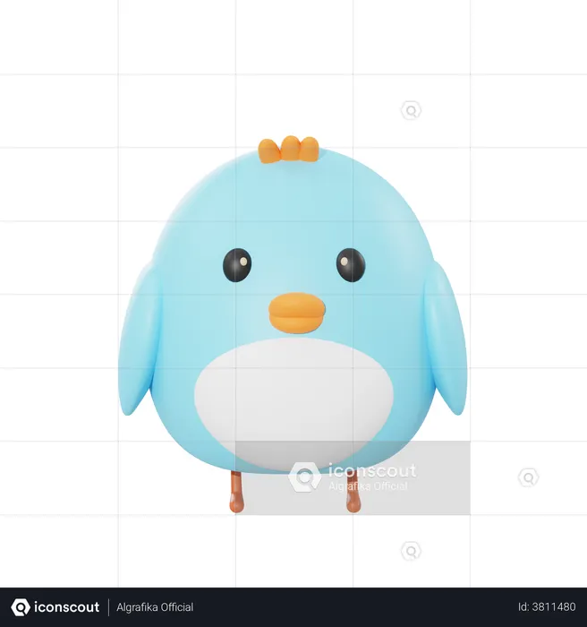 Cute Bird  3D Illustration