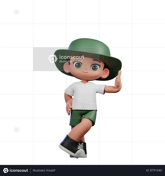 Cute Boy Giving Acting Cool Pose  3D Illustration