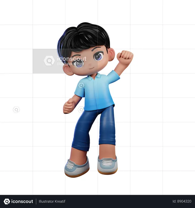 Cute Boy Giving Congrats  3D Illustration