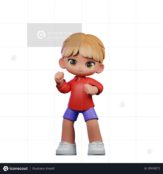 Cute Boy Giving Congrats Pose  3D Illustration